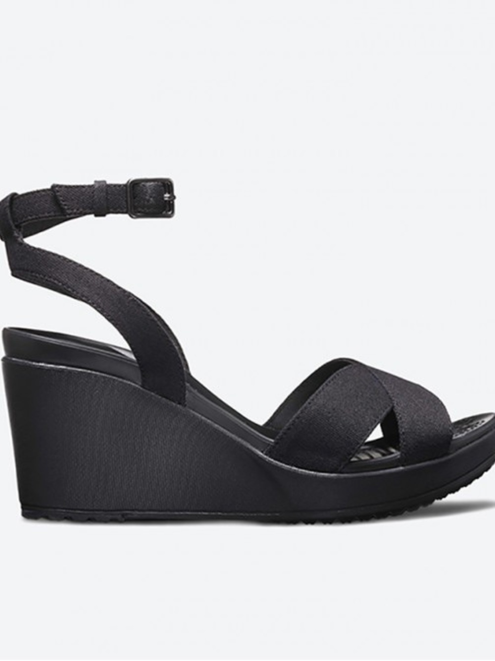 CROCS LEIGH II CROSS-STRAP ANKLE WEDGE